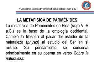 Clase 4 La Metafísica De Parménides