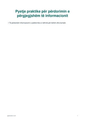 Pyetje praktike për përdorimin e përgjegjshëm të informacionit