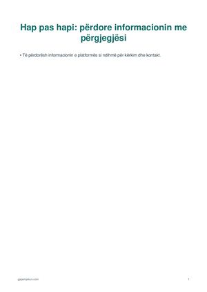 Hap pas hapi: përdore informacionin me përgjegjësi