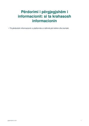 Përdorimi i përgjegjshëm i informacionit: si ta krahasosh informacionin
