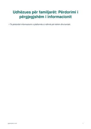 Udhëzues për familjarët: Përdorimi i përgjegjshëm i informacionit