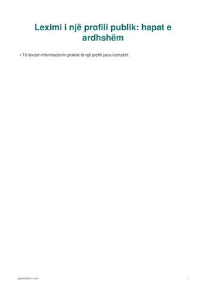 Leximi i një profili publik: hapat e ardhshëm