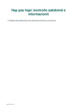 Hap pas hapi: kontrollo saktësinë e informacionit