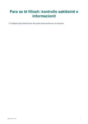 Para se të fillosh: kontrollo saktësinë e informacionit