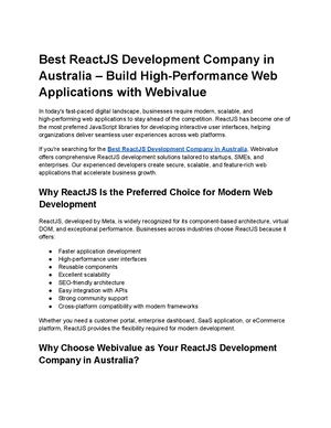 Best ReactJS Development Company in Australia