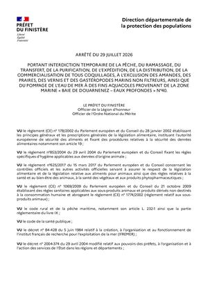 260729 Ap 29 2026 07 29 0000x Dsp Fermeture Baie Douarnenez Eaux Profondes Tc Sauf Amandes Praires Vernis