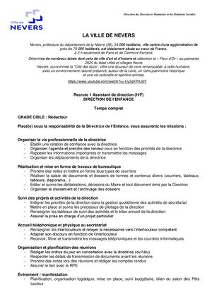 Assistante De Direction Enfance