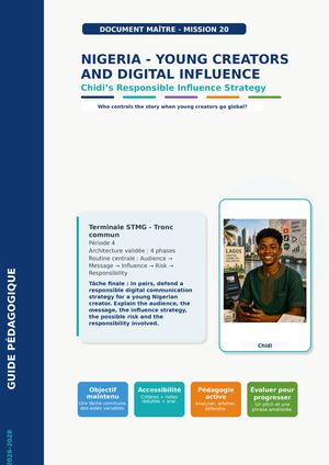 Document Maitre Mission 20 Nigeria Young Creators Digital Influence