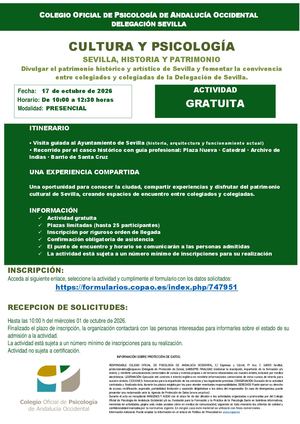 2026 10 17 Cultura Y Psicologia Sevilla, Historia Y Patrimonio Convivencia Colegial