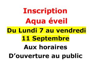 Dates D'inscription  Aquaéveil