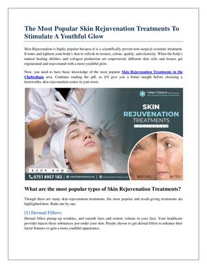 The Most Popular Skin Rejuvenation Treatments To Stimulate A Youthful Glow
