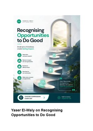 Yaser El Waly On Recognising Opportunities To Do Good