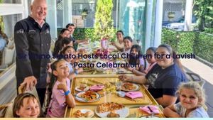 Sir Bruno Serato Hosts Local Children for a Lavish Pasta Celebration