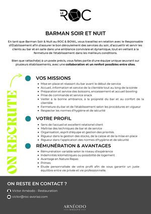 Fiche De Poste Barman Soir Nuit 4