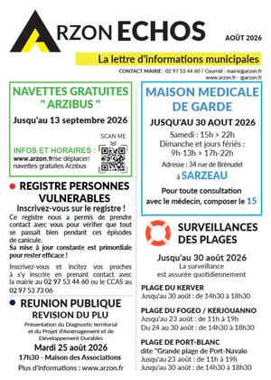 Arzon Echos Aout 2026