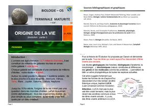 Evolution I Origine Vie