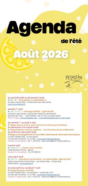 Depliant animations Pelussin Aout 2026