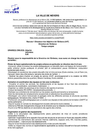Directeur(ice) Adjoint(e) Enfance