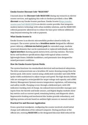 Emoko Scooter Discount Code "MAXCODE"