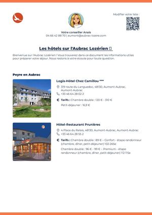 Hôtels Sur L'aubrac Lozérien