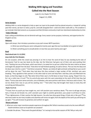 Walking With Aging Transition August 2 2026