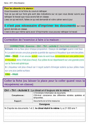 5 Ch1 A3 Cours (Variations Climatiques)
