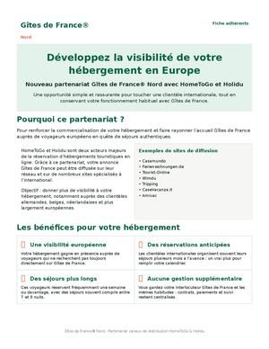 Fiche Partenariat Holidu Home To Go Gdf Nord