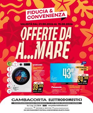 Volantino Fiducia & Convenienza Agosto Gambacorta Elettrodomestici