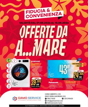 Volantino Fiducia & Convenienza Agosto Gamo Service