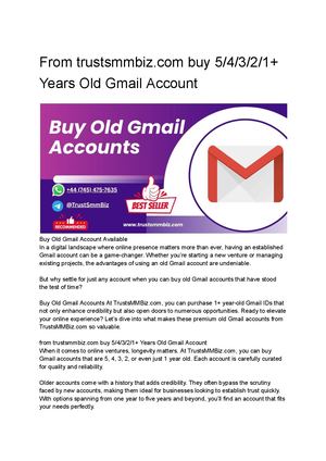 B u y Old Gmail Accounts from a Trusted Provider