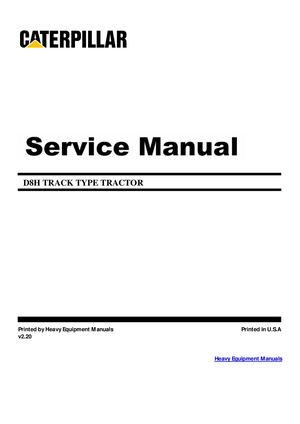 Caterpillar D8H Track-type Tractor Service Manual PDF