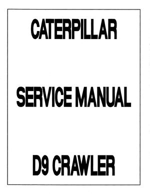 Caterpillar D9G Track-type Tractor Service Manual PDF