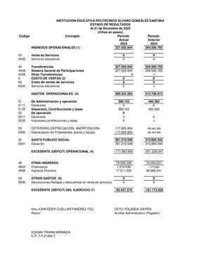 Estado De Resultados Comparativo 2024 2025