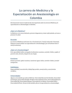 Trabajo Medicina Anestesiologia Colombia