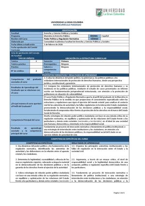 Poder Politico & Regulacion Normativa