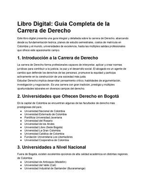 Guia Completa De La Carrera De Derecho Libro Digital