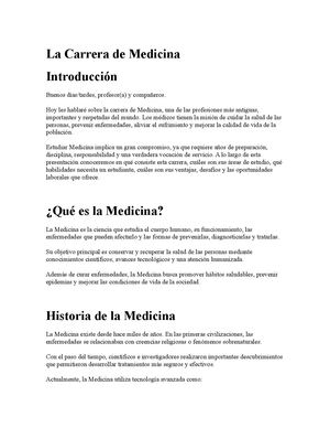 La Carrera De Medicina Juan Mendoza