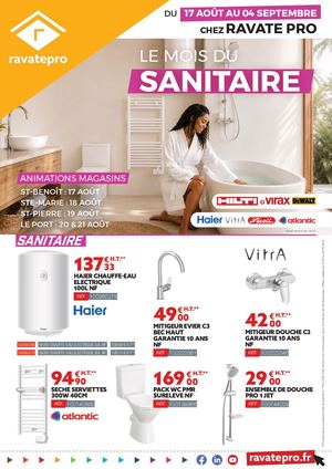 Catalogue SANITAIRE ravatepro | 3 au 31 août 2026