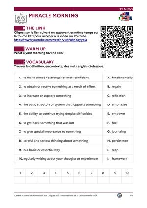 Worksheet Miracle Morning