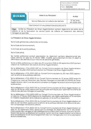 Ap 2026 025 Reglement Collecte Dechets