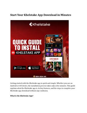 How to Start Your Khelstake App Download Quickly