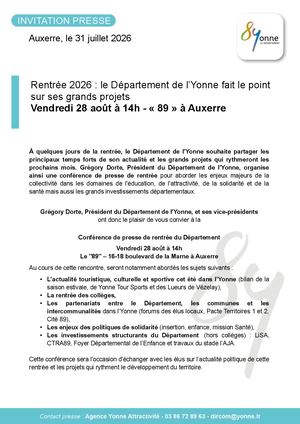 Invitation Presse Rentrée 2026