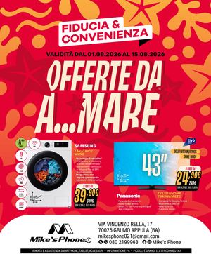 Volantino Fiducia & Convenienza Agosto Mike's Phone