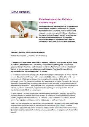 S31 Maintien à Domicile L’officine Contre Attaque