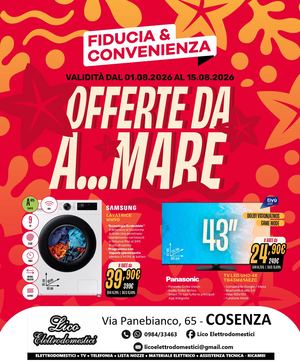 Volantino Fiducia & Convenienza Agosto Lico Elettrodomestici