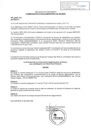 DP 2026 114 Marches MS11 Canalisation Assainissement Pidoux Pougues
