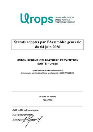 Urops Statuts Du 04 06 2026 Certifiés Conformes