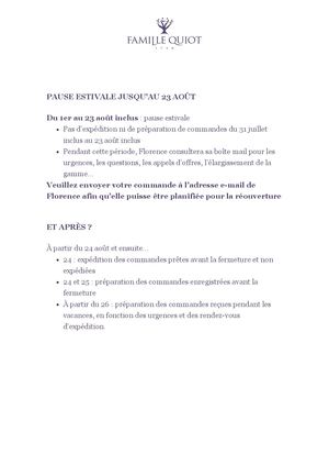 NEWSLETTER AOUT 2026 - FR