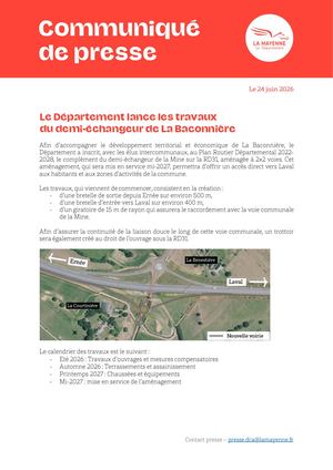 Le Département lance les travaux du demi-échangeur de La Baconnière