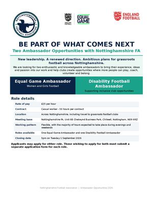 Nottinghamshire FA_Ambassador Joint Advert